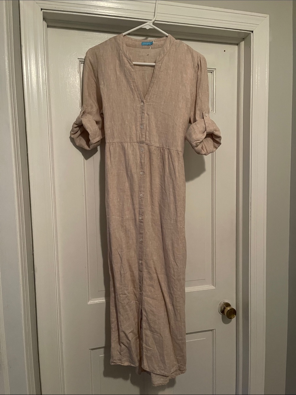 J. McLaughlin Natural pink/Beige Linen Maxi Dress
